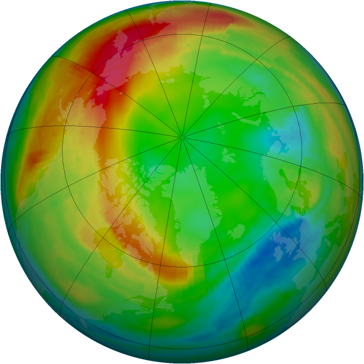 Arctic ozone map for 30 January 2000